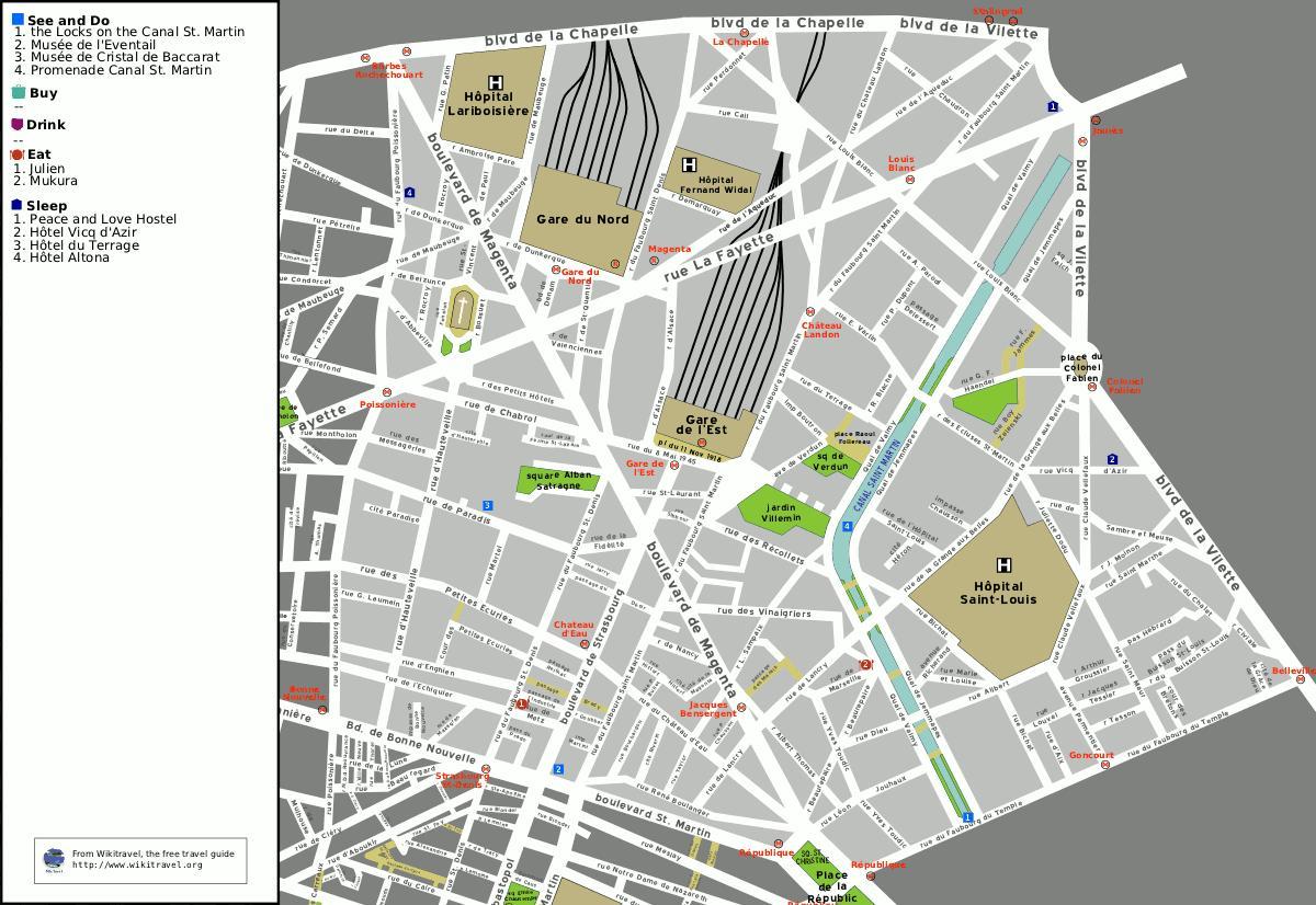 Mapa 10 okrug Pariza