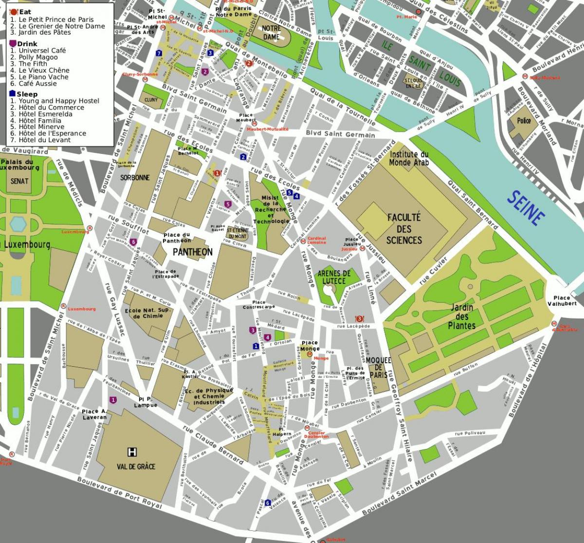 Mapa 5 okrug Pariza