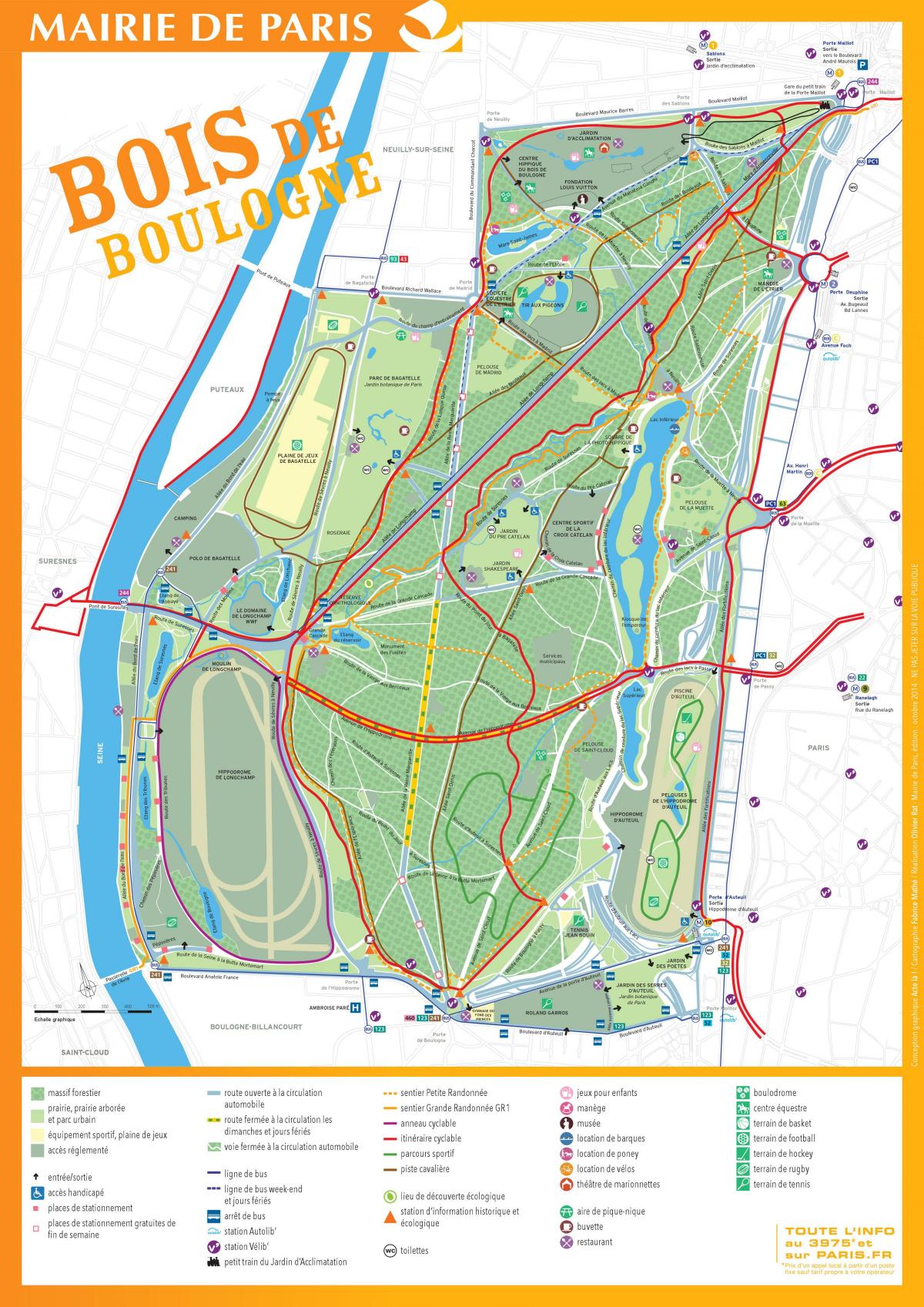 Mapa Bois de Boulogne