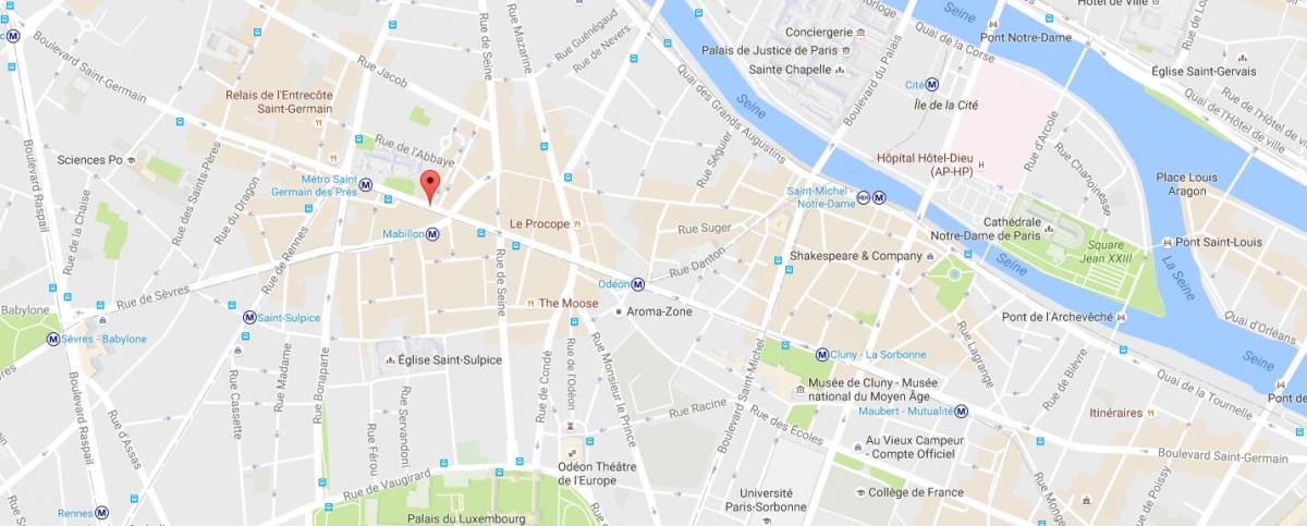 Mapa na Bulevaru Saint-Germain
