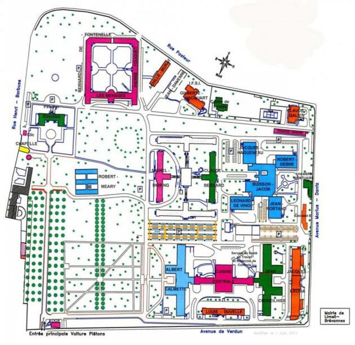 Mapa Emile-Roux bolnici