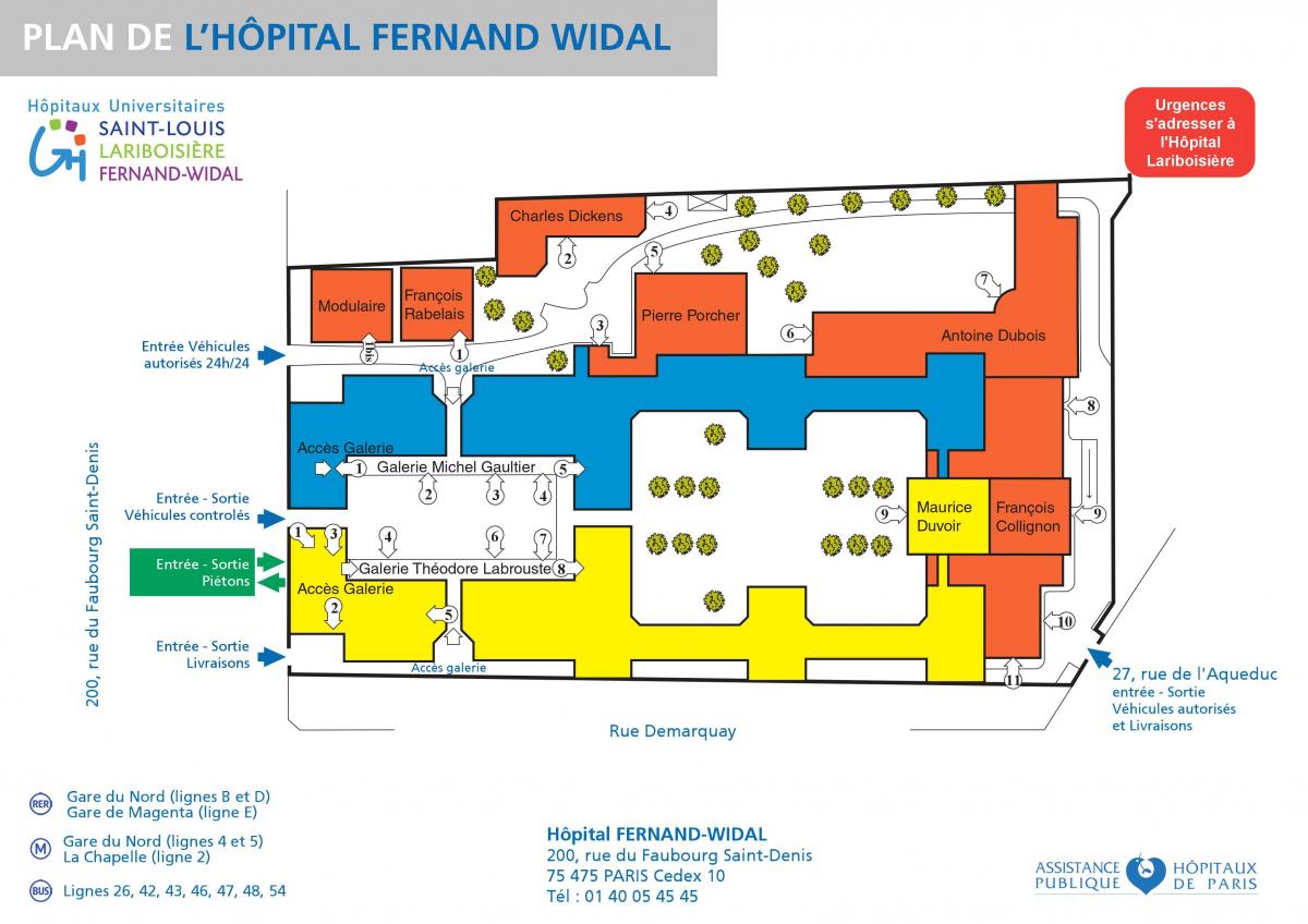 Mapi od Fernand-Widal bolnici