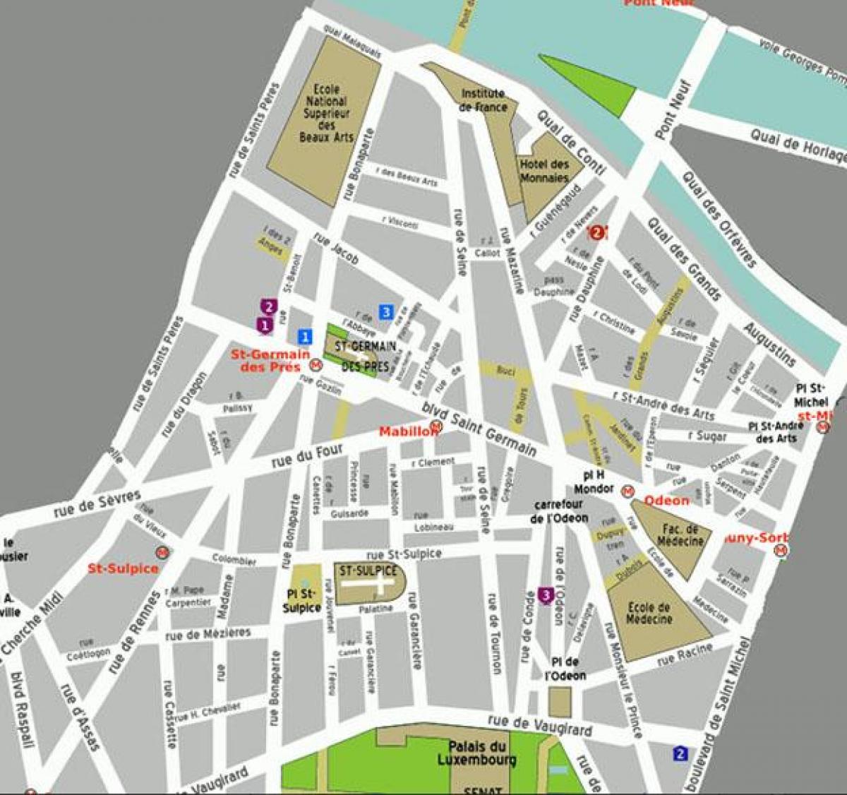 Mapa Distriktu Saint-Germain-des-Pres