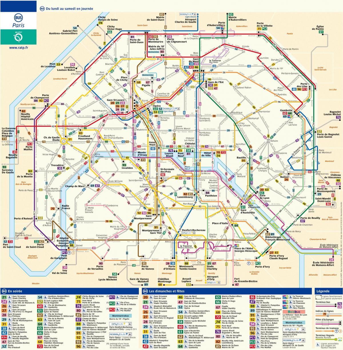 Mapa RATP bus