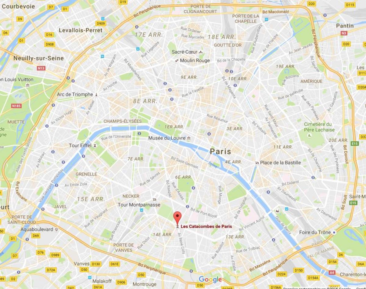 Mapa Tunele od Pariza