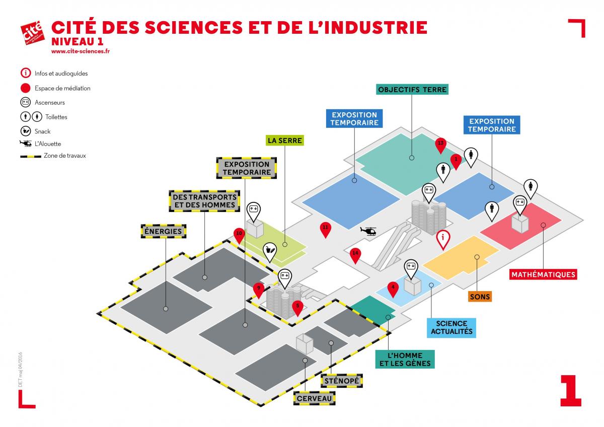 Mapa Cité des Nauka i de sam'Industrie Nivo 1