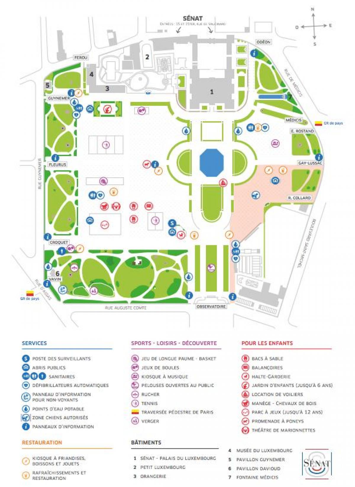 Mapa Jardin du Luksemburg