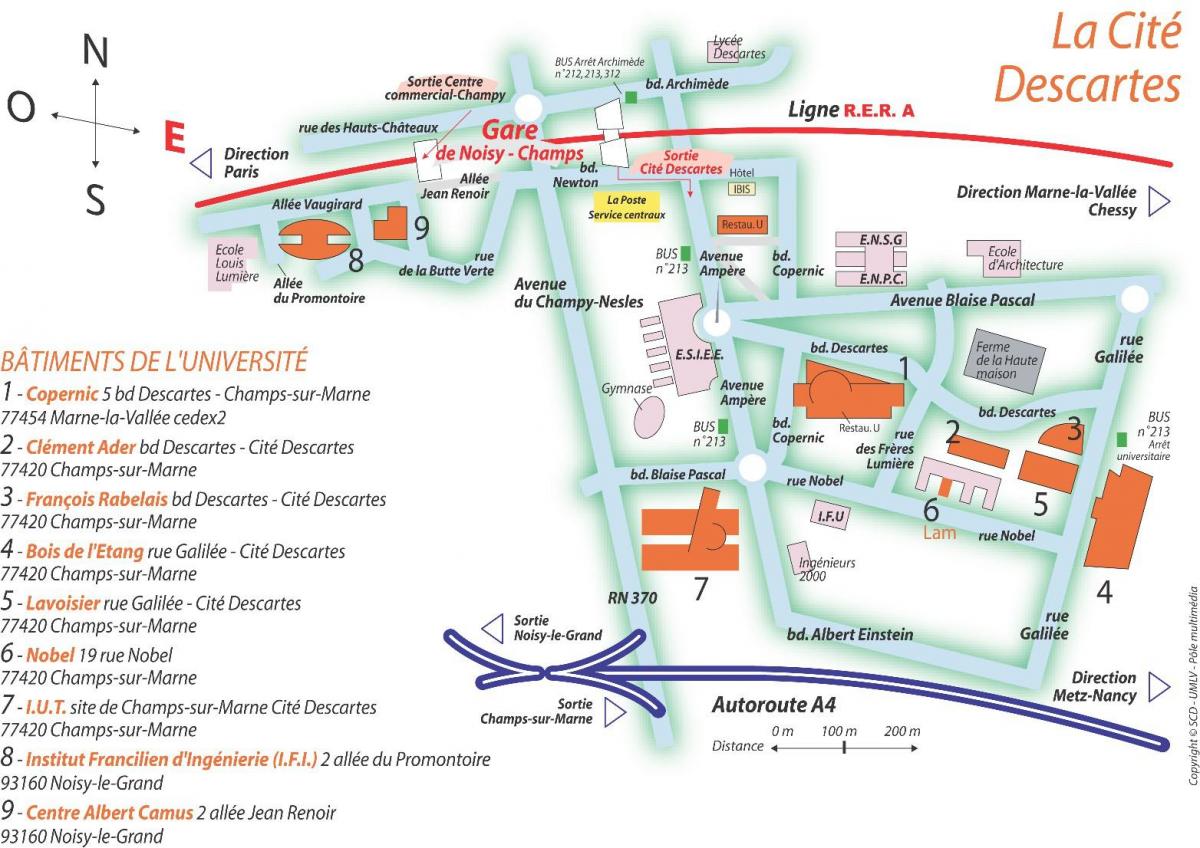 Mapa Univesity Parizu Dekart