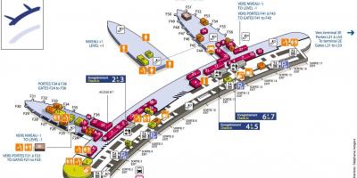 Mapa CDG aerodrom terminal 2F