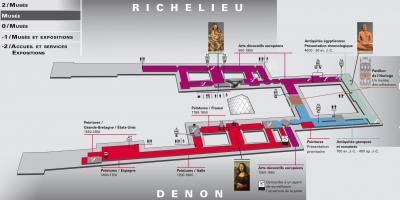 Mapa Louvre, Muzej Nivo 1