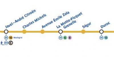 Karta za Pariz metro liniju 10