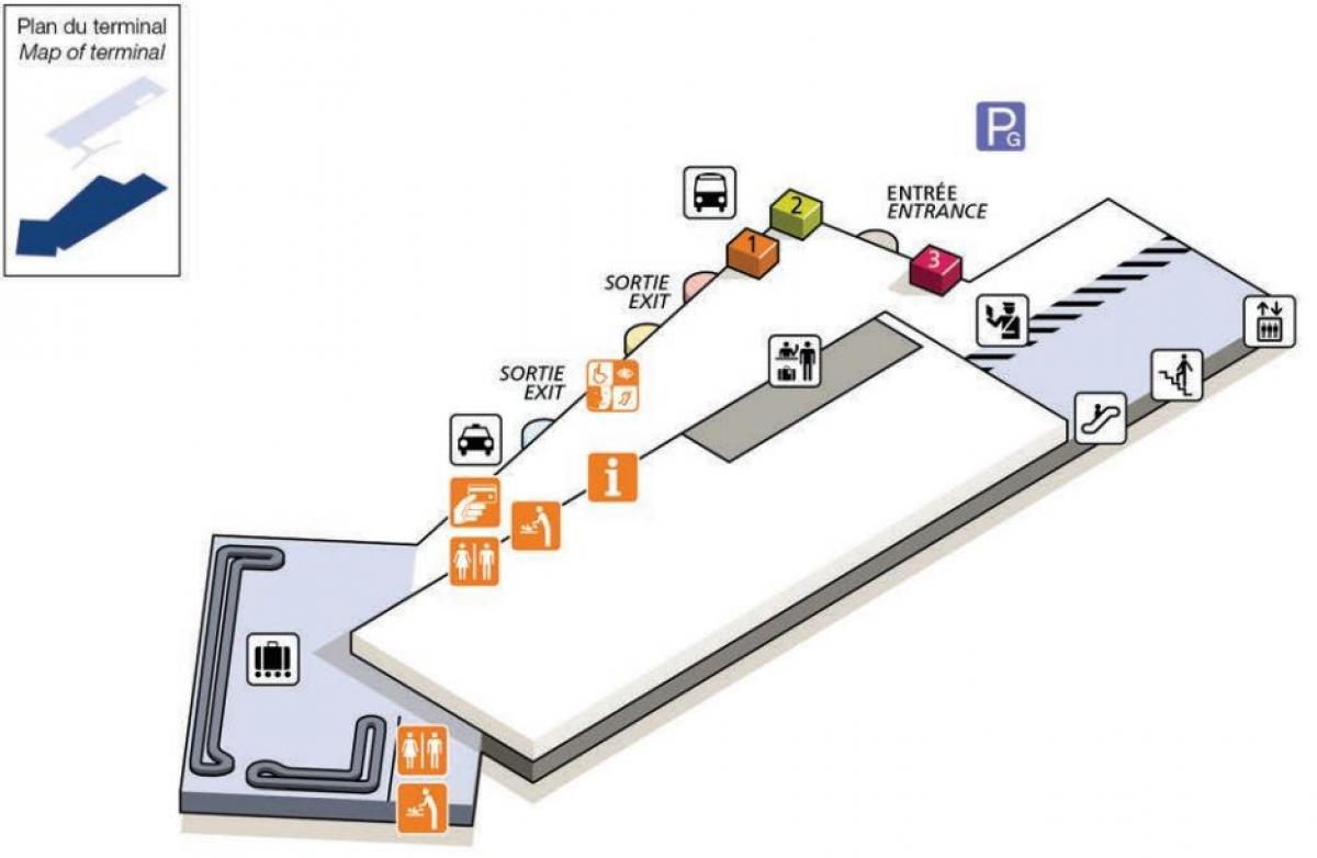 Mapa CDG aerodrom terminal 2G
