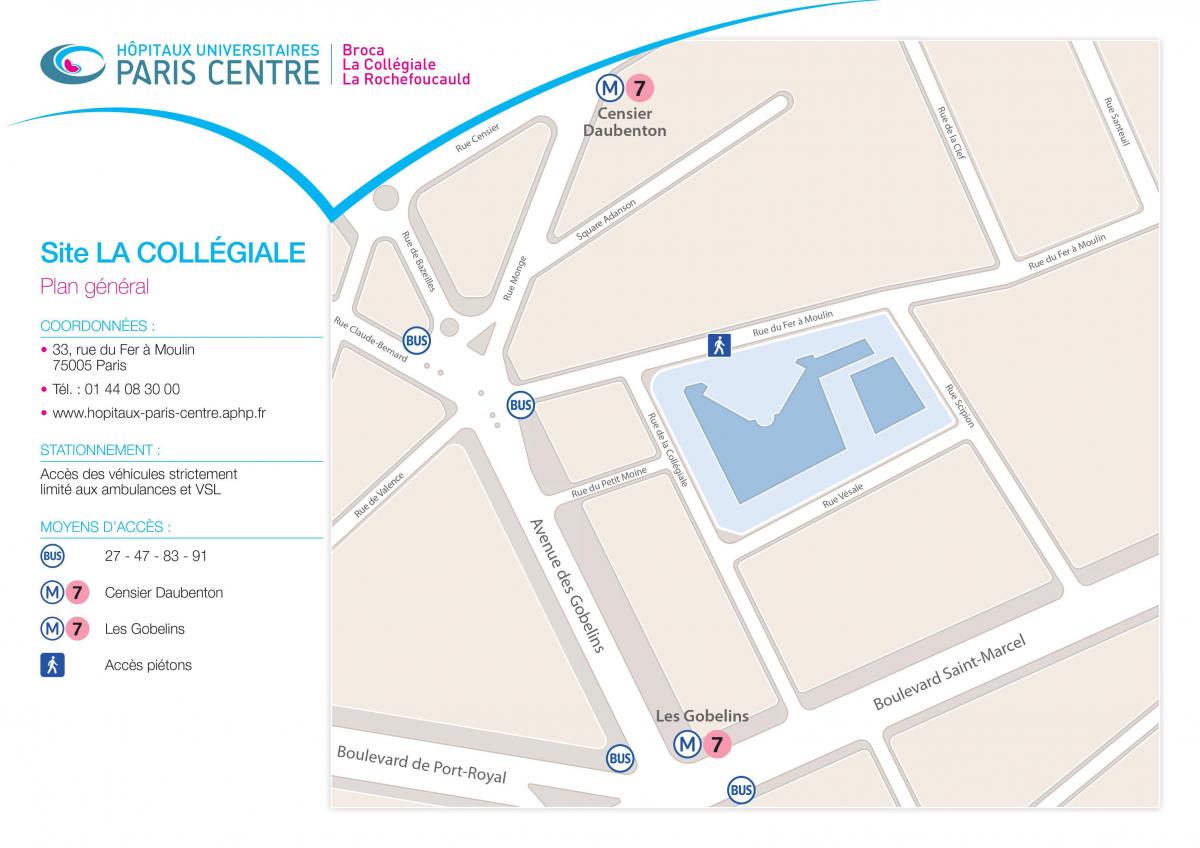Karte za La Collégiale bolnici