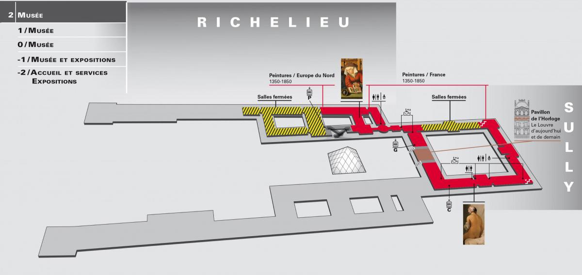 Mapa Louvre, Muzej Nivo 2