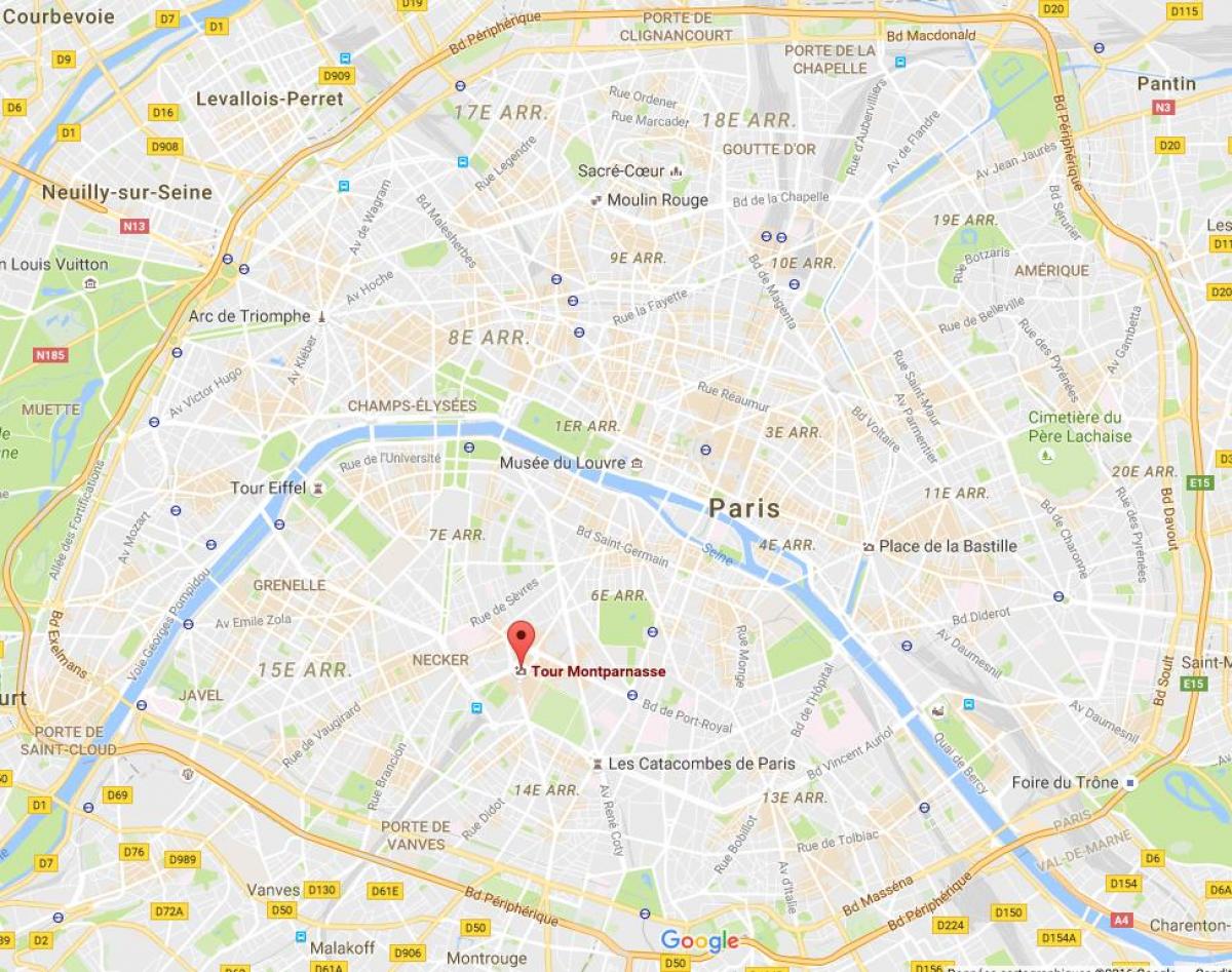 Mapa Obilazak Montparnasseu