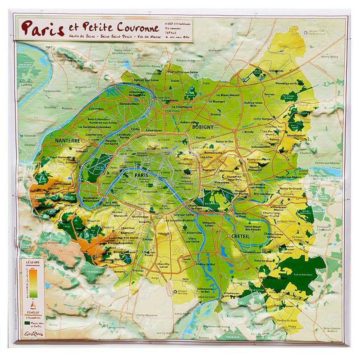 Mapa olakšanje Pariza