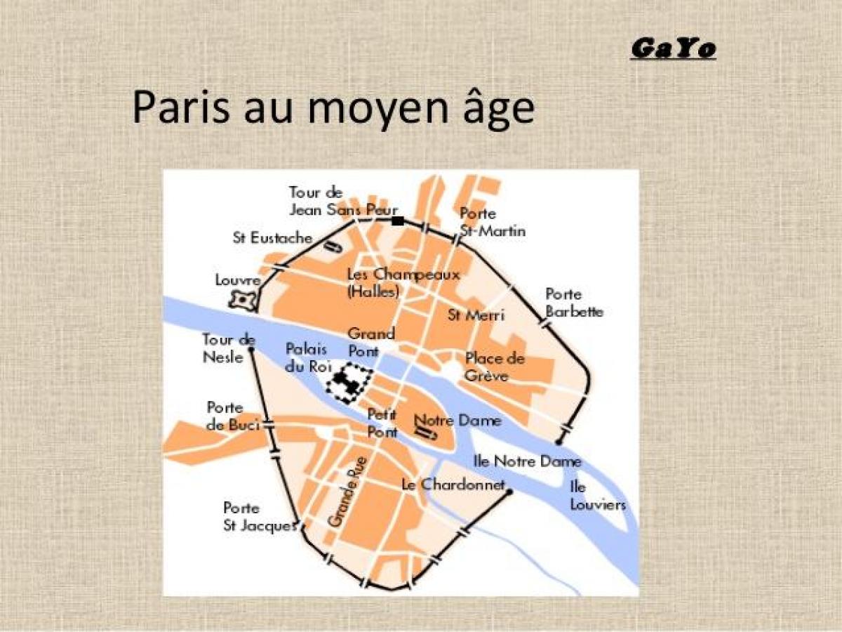 Karta za Pariz u Srednjem Veku