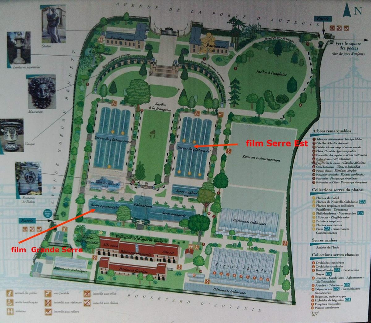 Mapa Jardin des Seresu d'Auteuil