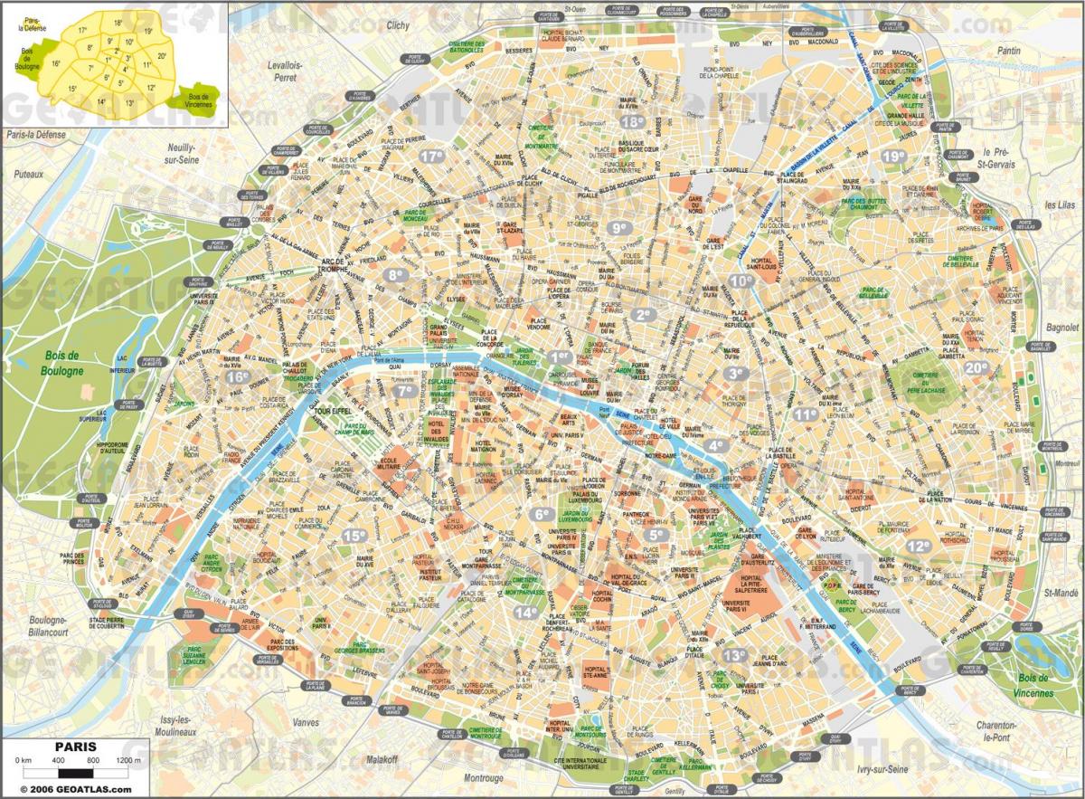 Mapa Ulice od Pariza