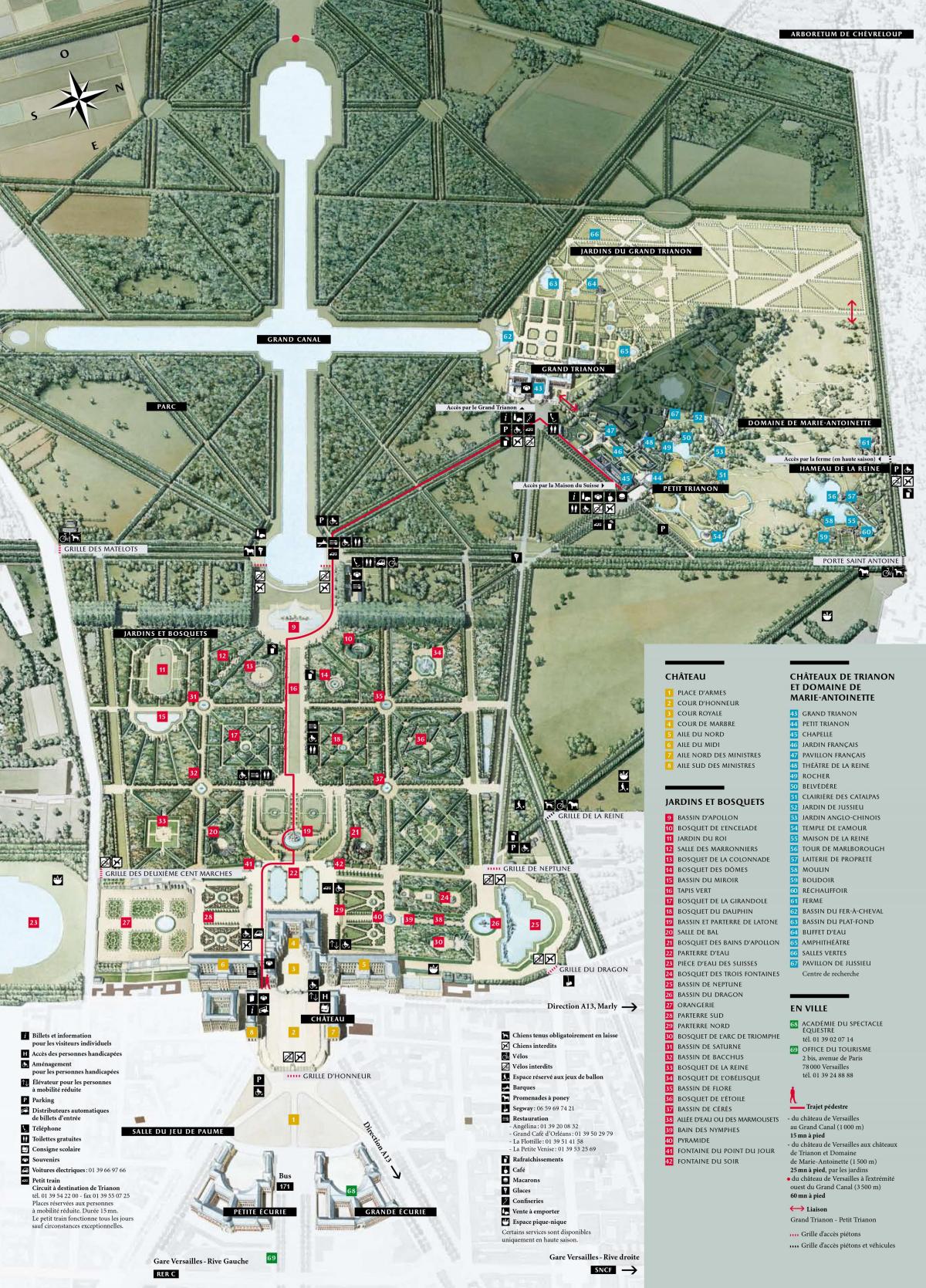 Mapa Vrtovima Versailles