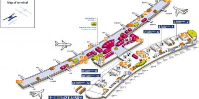 Mapa CDG aerodrom terminal 2E