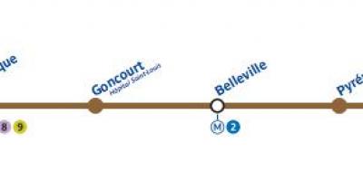 Karta za Pariz metro liniju 11