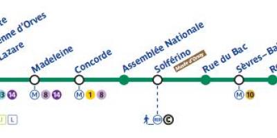 Karta za Pariz metro liniju 12