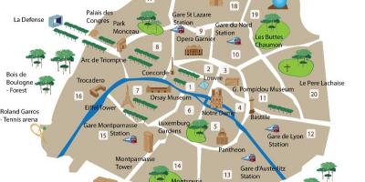 Karta za Pariz turističke